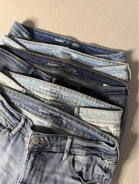 Lot Of 5 Old Navy Women’s Jeans Size 12 Petite Rockstar Super Skinny Light Wash